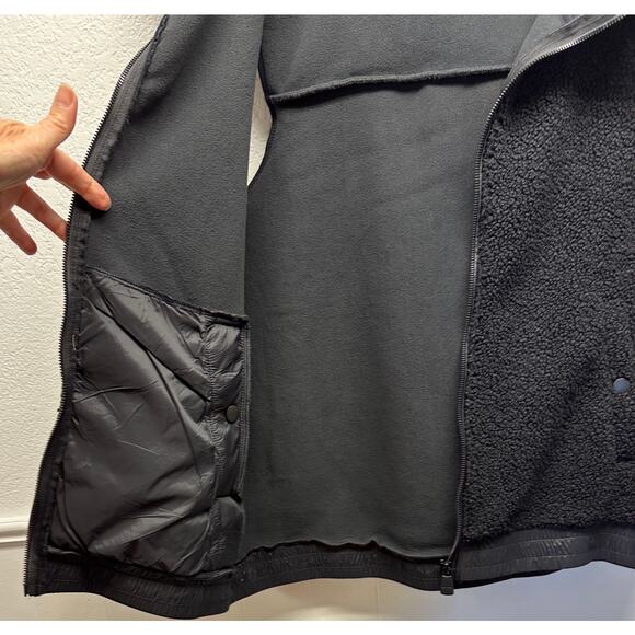 AVIA Women’s Black Full Zip Faux Shearling Hooded Vest Front Pockets K606 - Picture 7 of 15